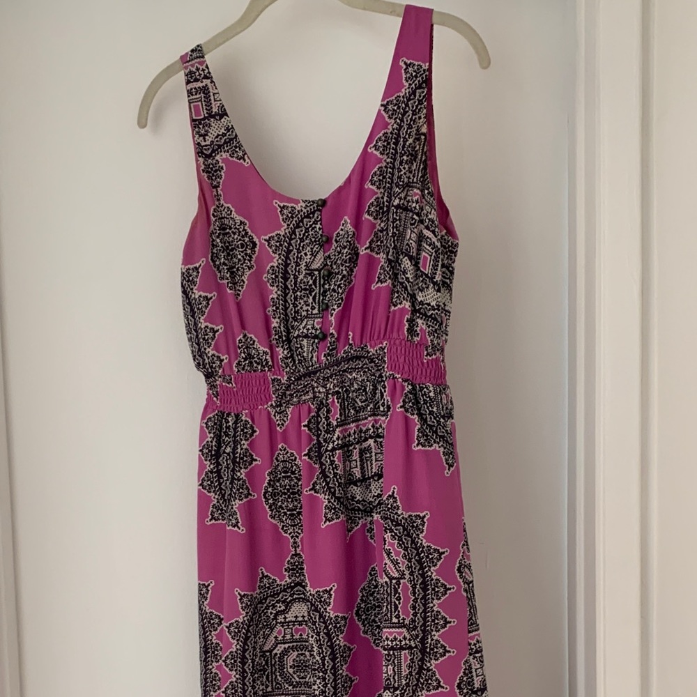 Anthropologie satin print dress.